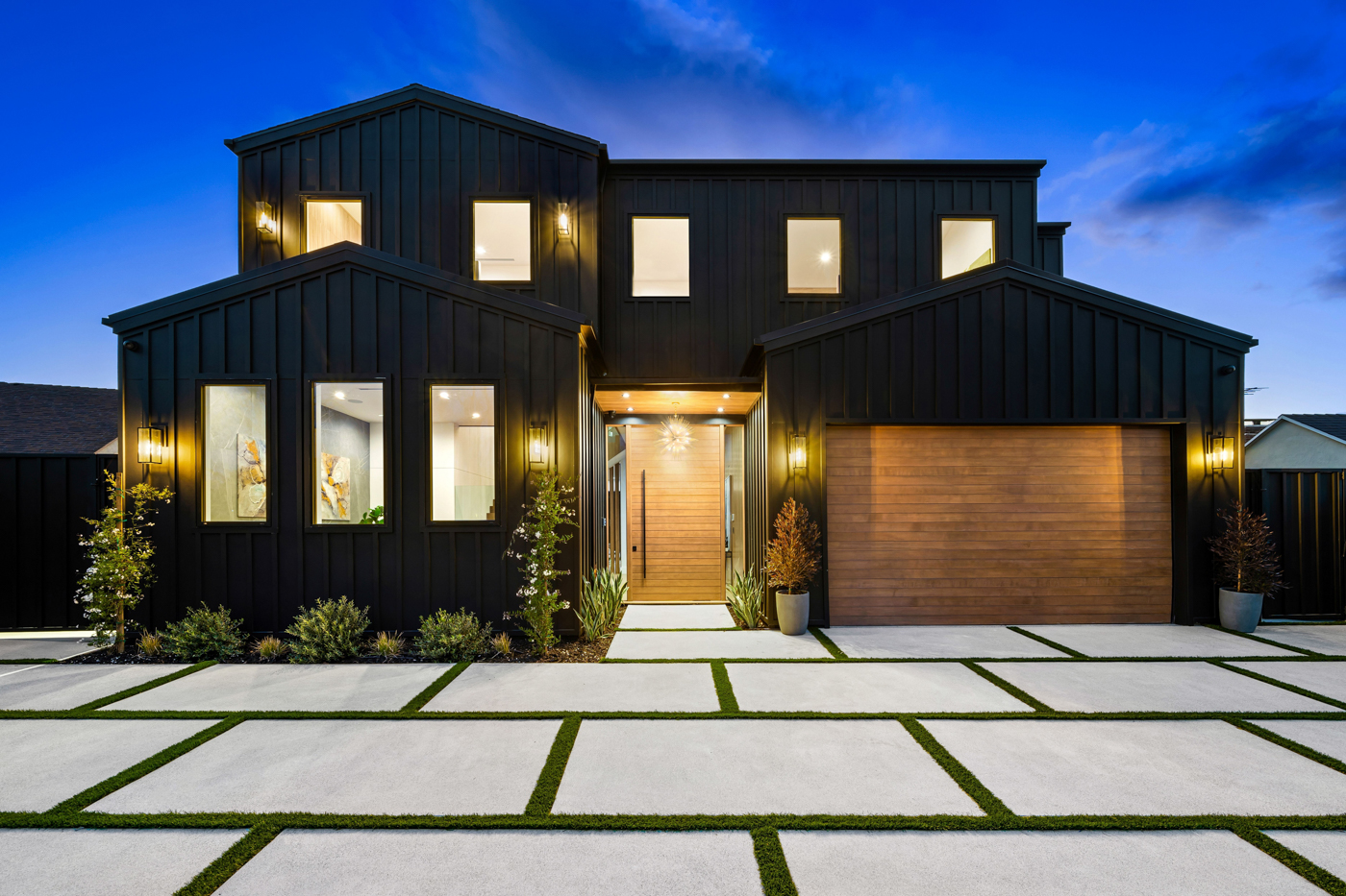 Modern residential garage door on Canadian home