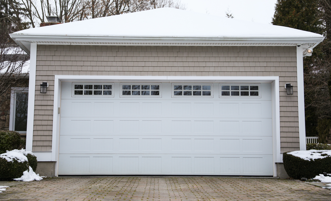 Modern garage door on Canadian home