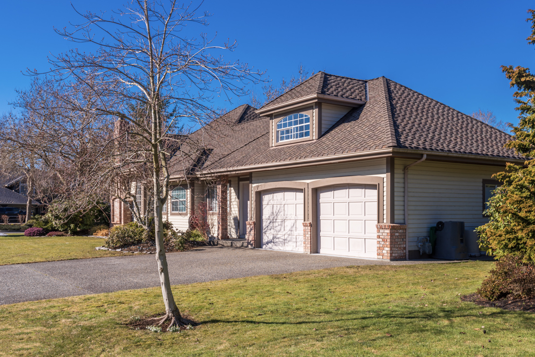 Residential garage doors on Canadian home