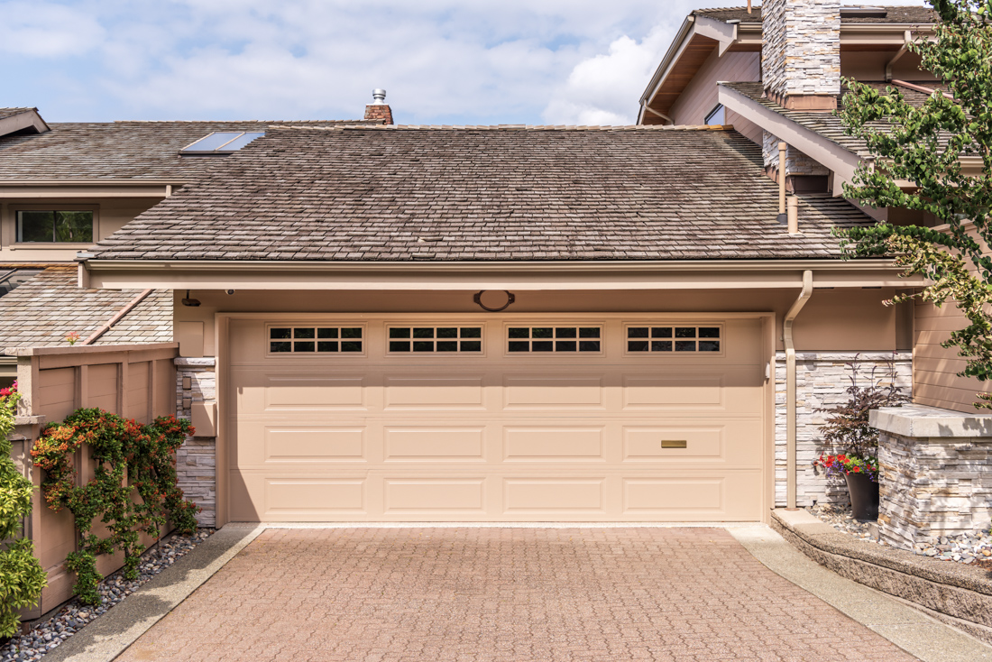Modern residential garage door installation