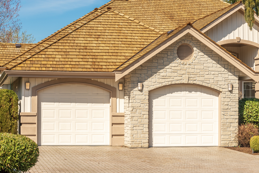 Modern residential garage door installation