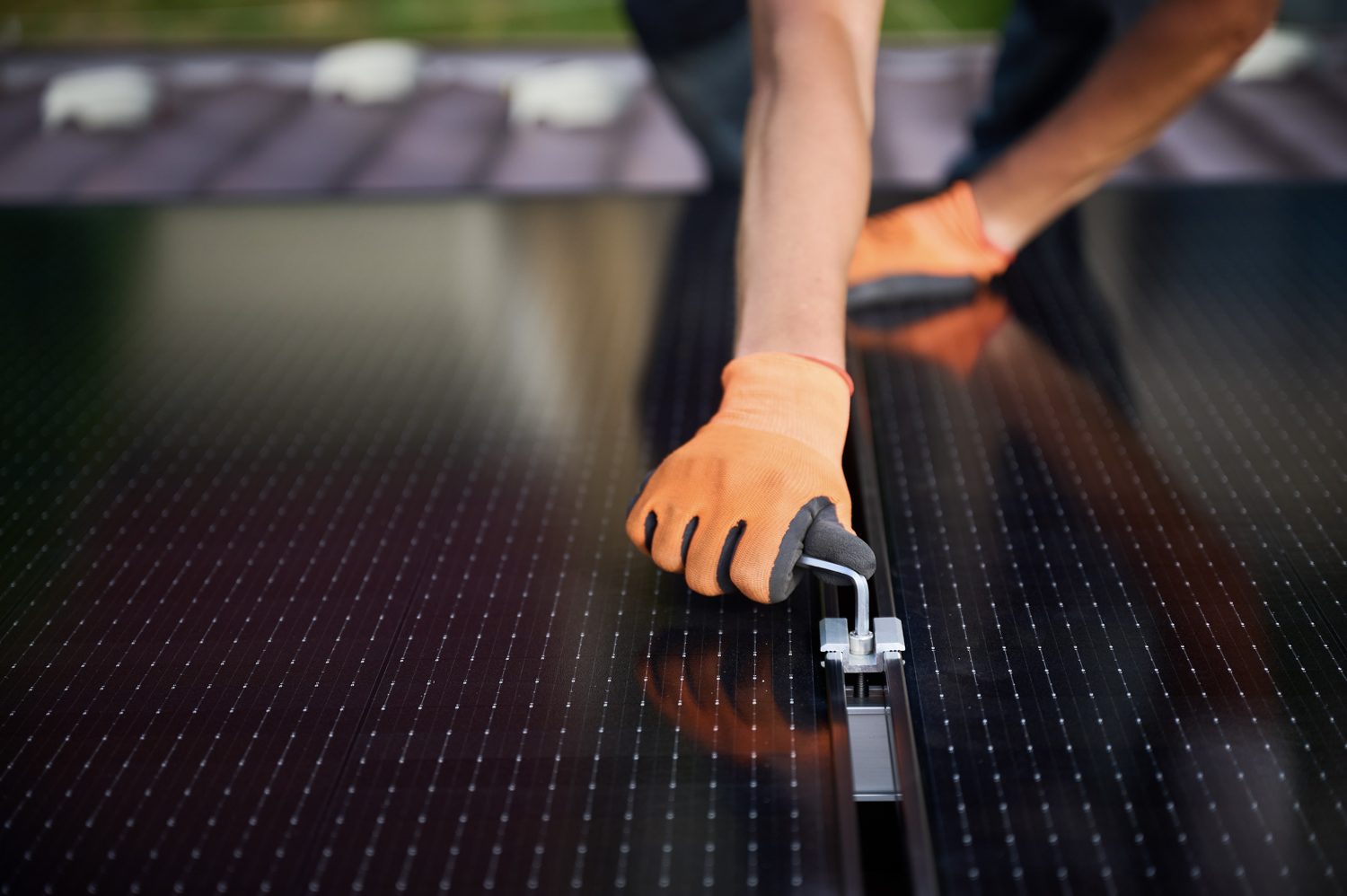 Technician securing integrated security panel